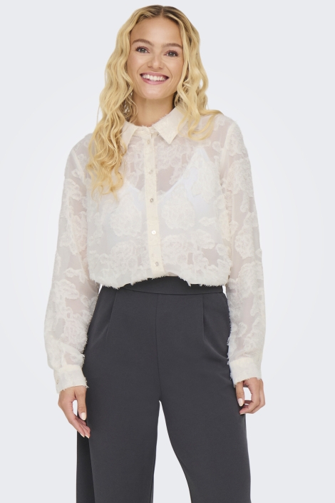 Jacqueline de Yong witte dames blouse | Model vooraanzicht