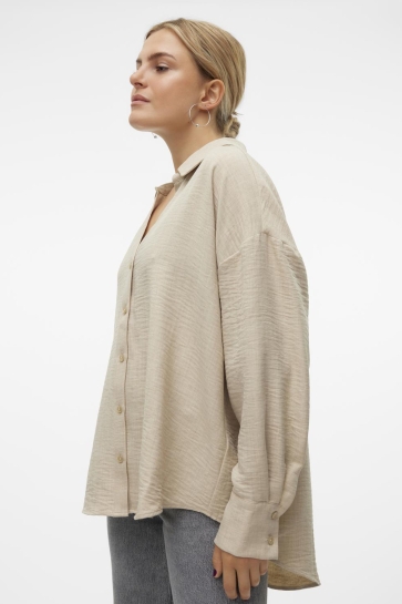 Vero Moda Blouse VMMELANEY QUEENY LS SHIRT WVN NOOS 10316389 Overcast/Melange