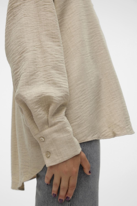 Vero Moda taupe dames blouse | Close up