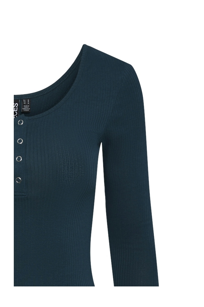 Pieces groene dames t-shirt | Close up