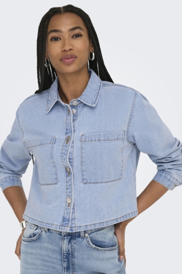 Jacqueline de Yong Jas JDYMARLY L/S BOXY SHACKET DNM NOOS 15338847 LIGHT BLUE DENIM