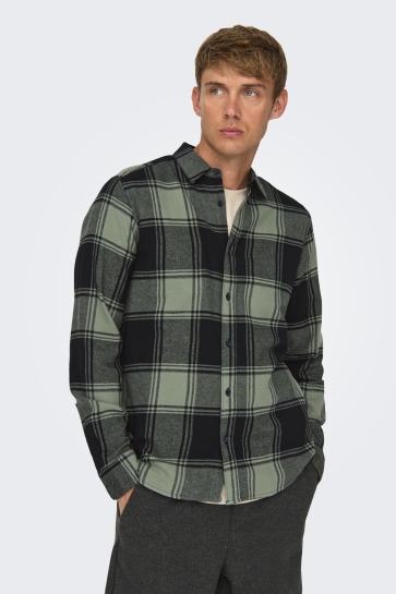 Only & Sons ONSGUDMUND LS CHECKED SHIRT NOOS 22007112 Black/BIG SEA SP