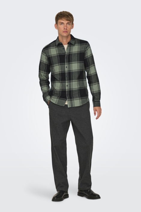 Only & Sons groene heren overhemd | Model