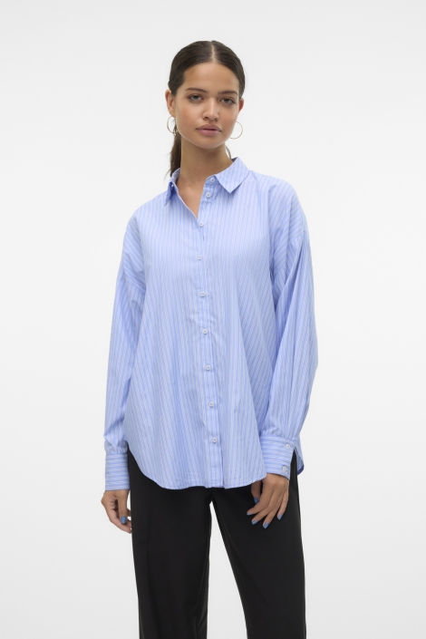 Vero Moda blauwe dames blouse | Model vooraanzicht
