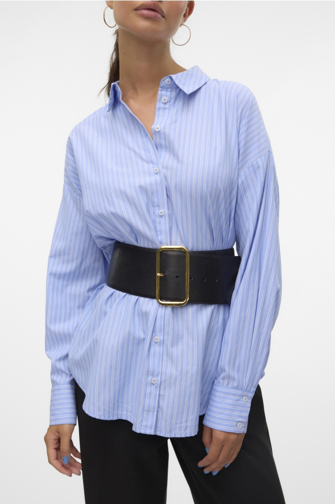 Vero Moda blauwe dames blouse | Model vooraanzicht