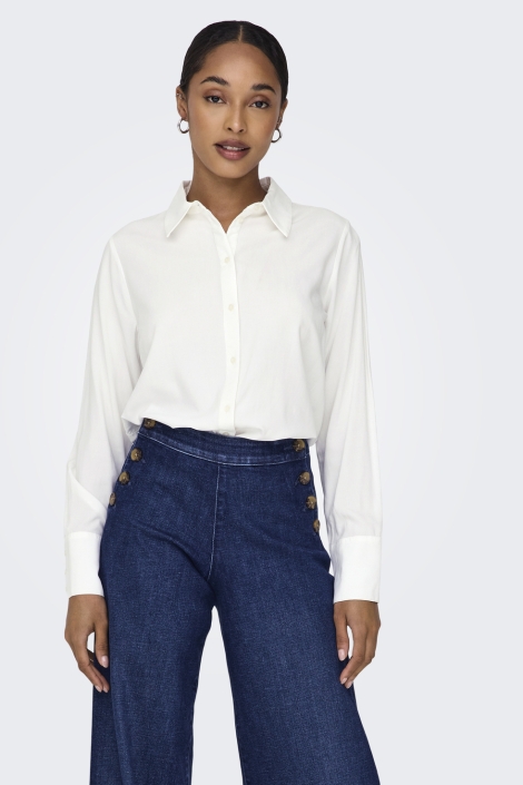 Only witte dames blouse | Model vooraanzicht
