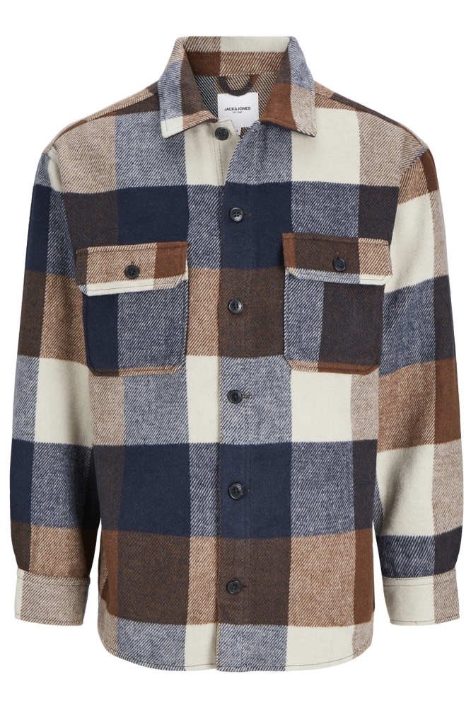 Jack & Jones beige heren overhemd | Vooraanzicht