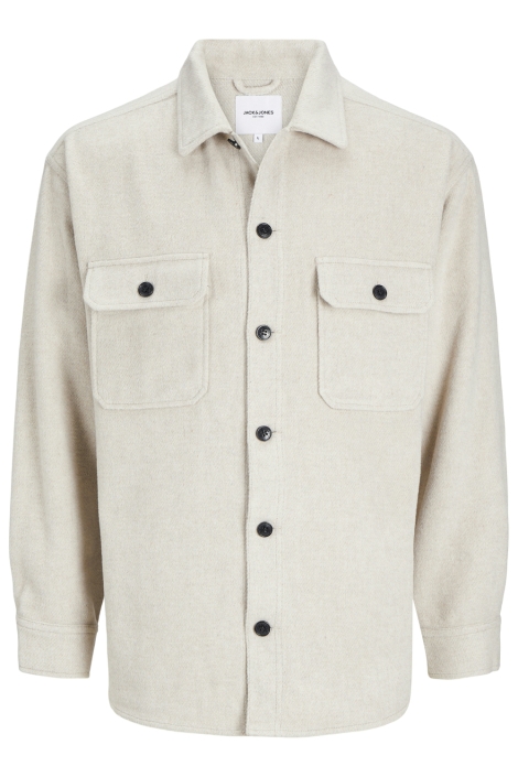 Jack & Jones beige heren overhemd | Vooraanzicht
