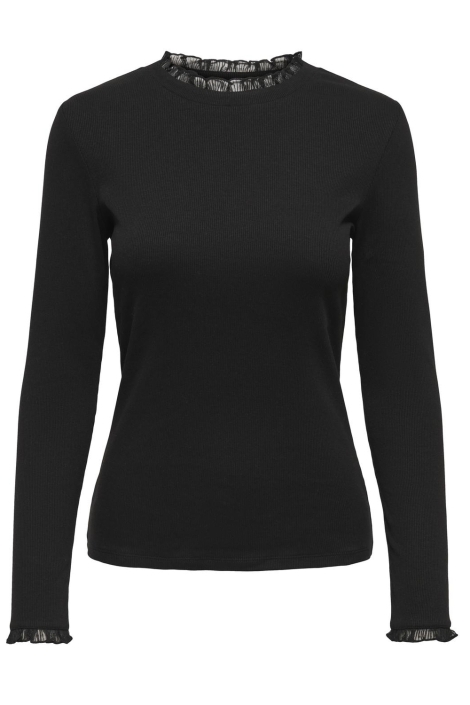 Only zwarte dames t-shirt | Vooraanzicht