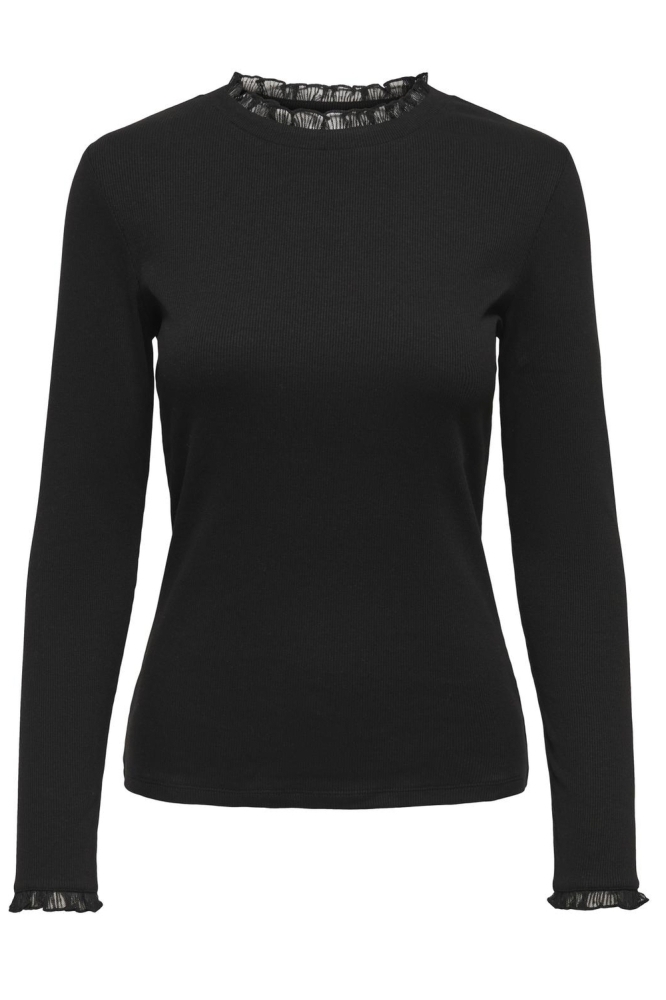 Only zwarte dames t-shirt | Vooraanzicht