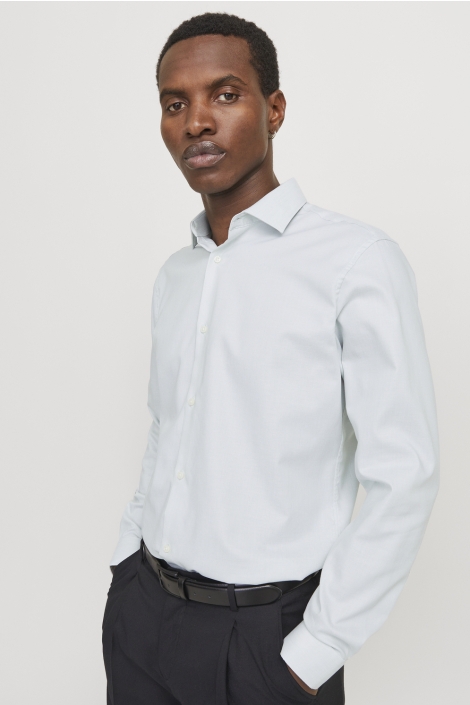 Jack & Jones groene heren overhemd | Model zijaanzicht