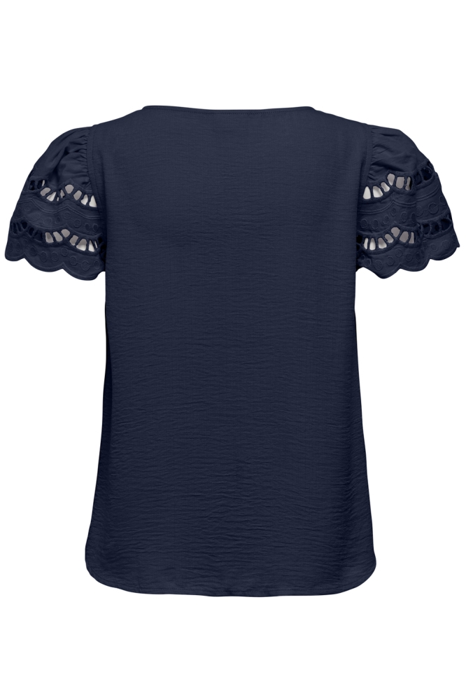 Jacqueline de Yong blauwe dames t-shirt | Achteraanzicht