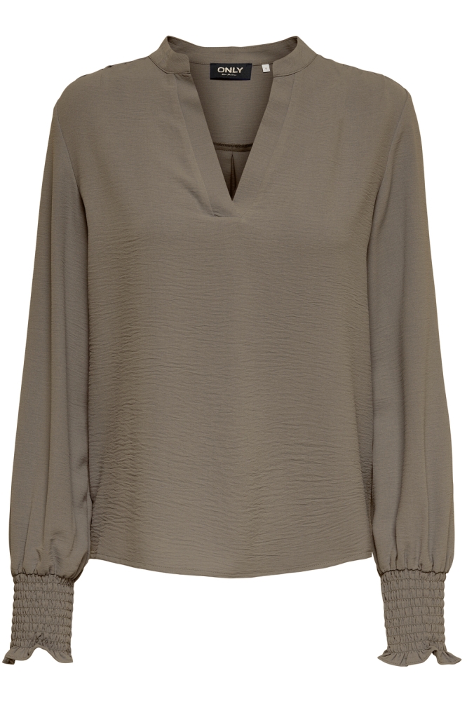 Only bruine dames blouse | Vooraanzicht