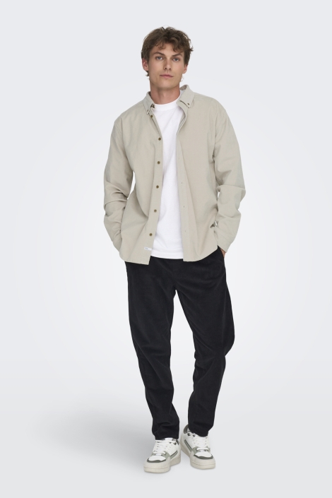 Only & Sons beige heren overhemd | Model