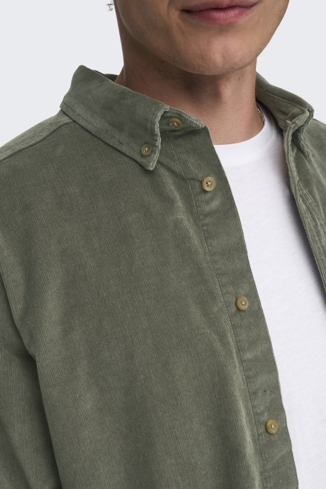 Only & Sons groene heren overhemd | Close up