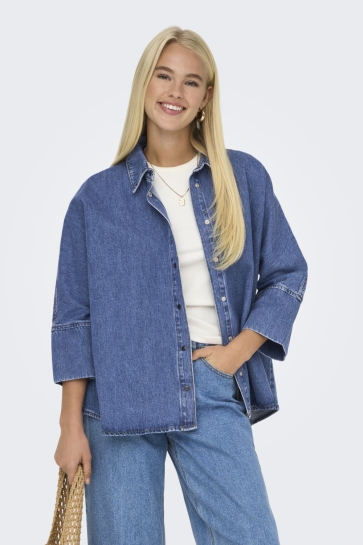 Only Blouse ONLGRACE 3/4 DNM SHIRT NOOS 15332126 Medium blue denim