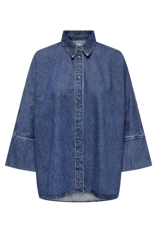 Only blauwe dames blouse | Vooraanzicht