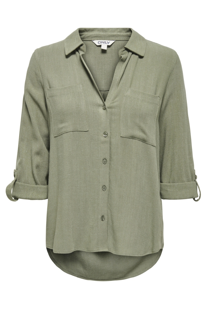 Only groene dames blouse | Vooraanzicht