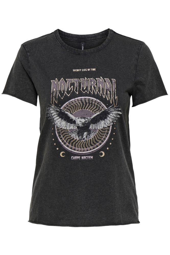 Only zwarte dames t-shirt | Vooraanzicht