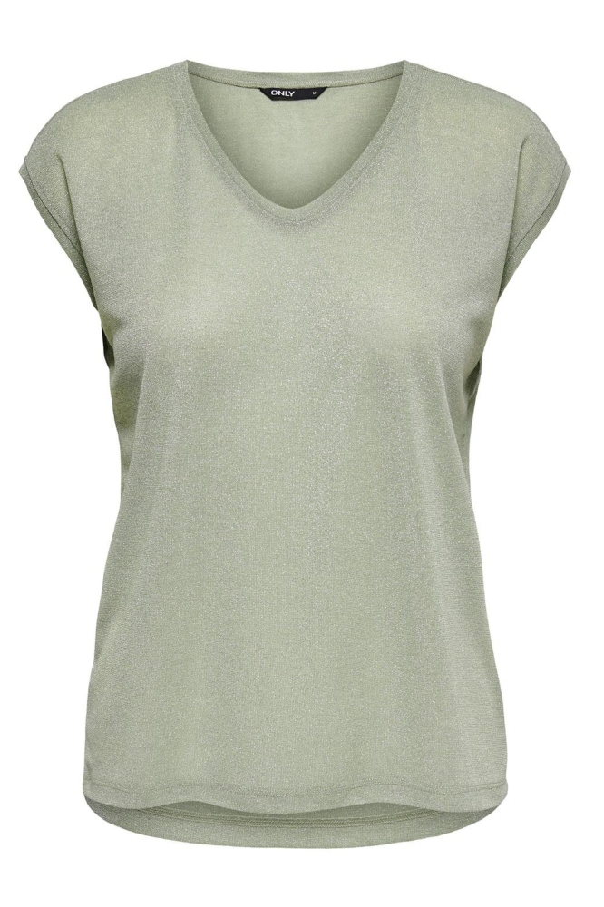 Only groene dames t-shirt | Vooraanzicht