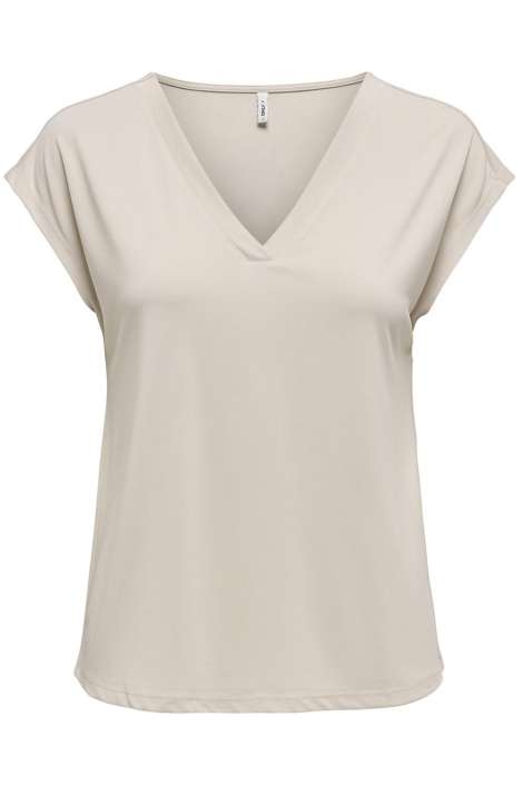 Only beige dames t-shirt | Vooraanzicht
