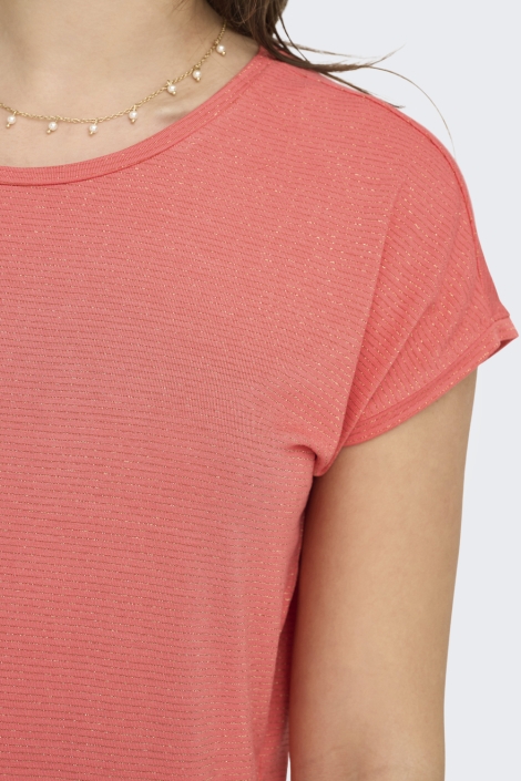Only roze dames t-shirt | Kleurstaal