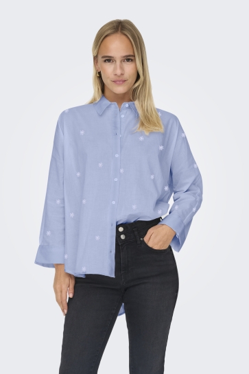 Only Blouse ONLNEW LINA GRACE LS EMB SHIRT NOOS 15283743 BRUNNERA BLUE