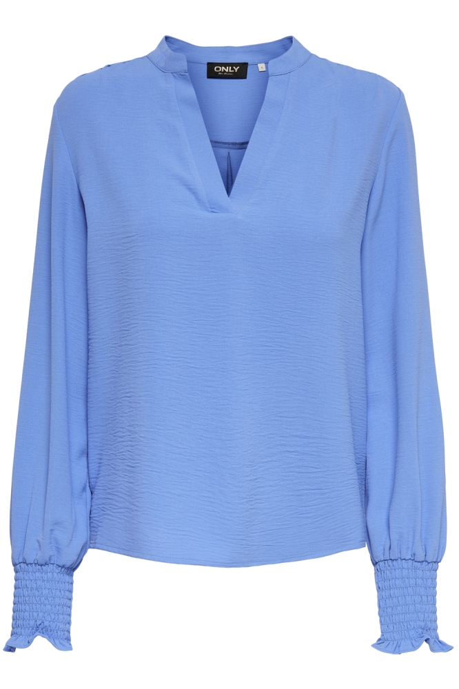 Only blauwe dames blouse | Vooraanzicht