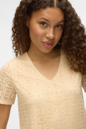 Vero Moda T-shirt VMMAYA SS V NECK TOP JRS VO 10325037 BIRCH