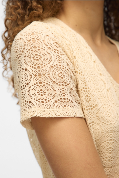 Vero Moda ecru dames t-shirt | Close up