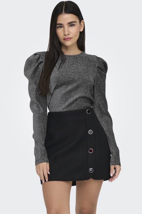 Only zwarte dames t-shirt | Model vooraanzicht