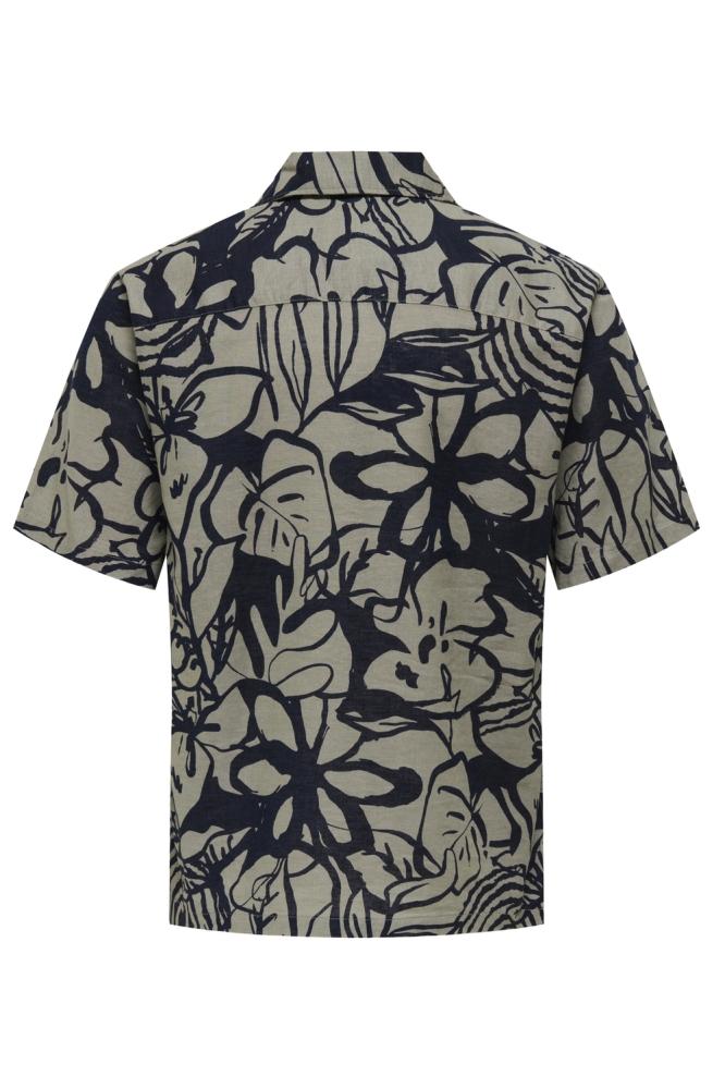 Only & Sons groene heren overhemd | Achteraanzicht