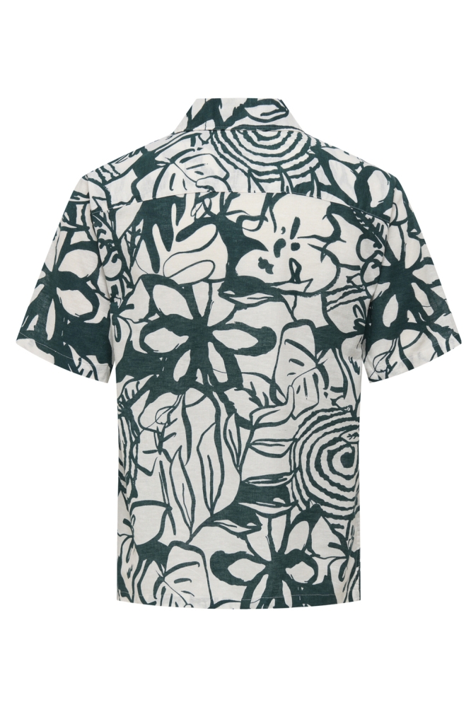 Only & Sons ecru heren overhemd | Achteraanzicht