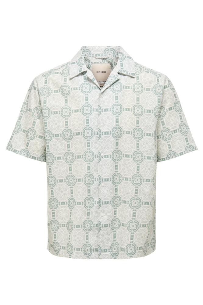 Only & Sons groene heren overhemd | Vooraanzicht