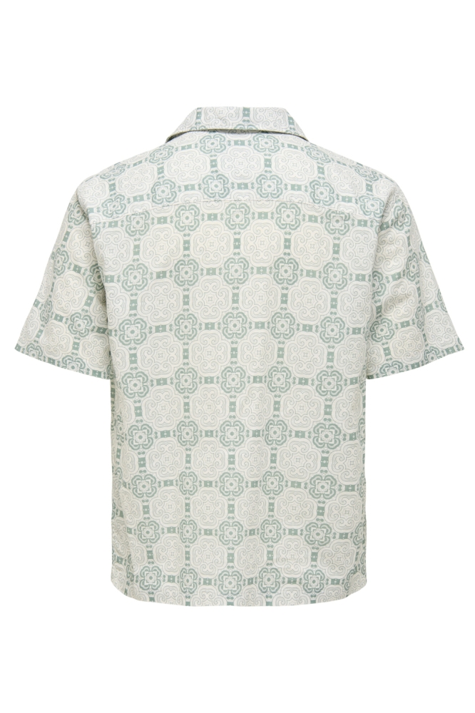 Only & Sons groene heren overhemd | Achteraanzicht