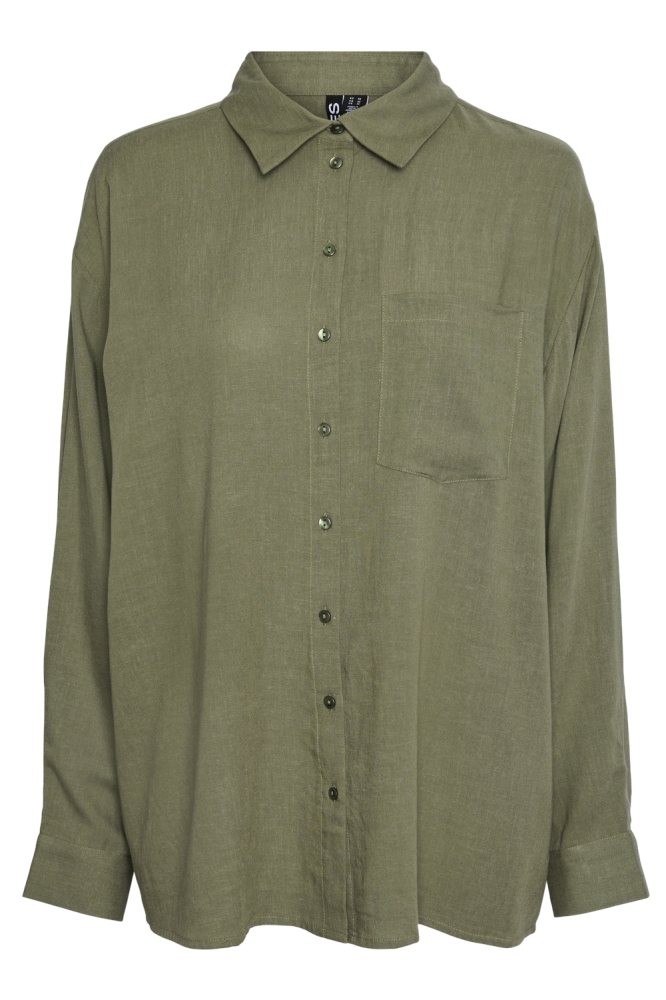 Pieces groene dames blouse | Vooraanzicht
