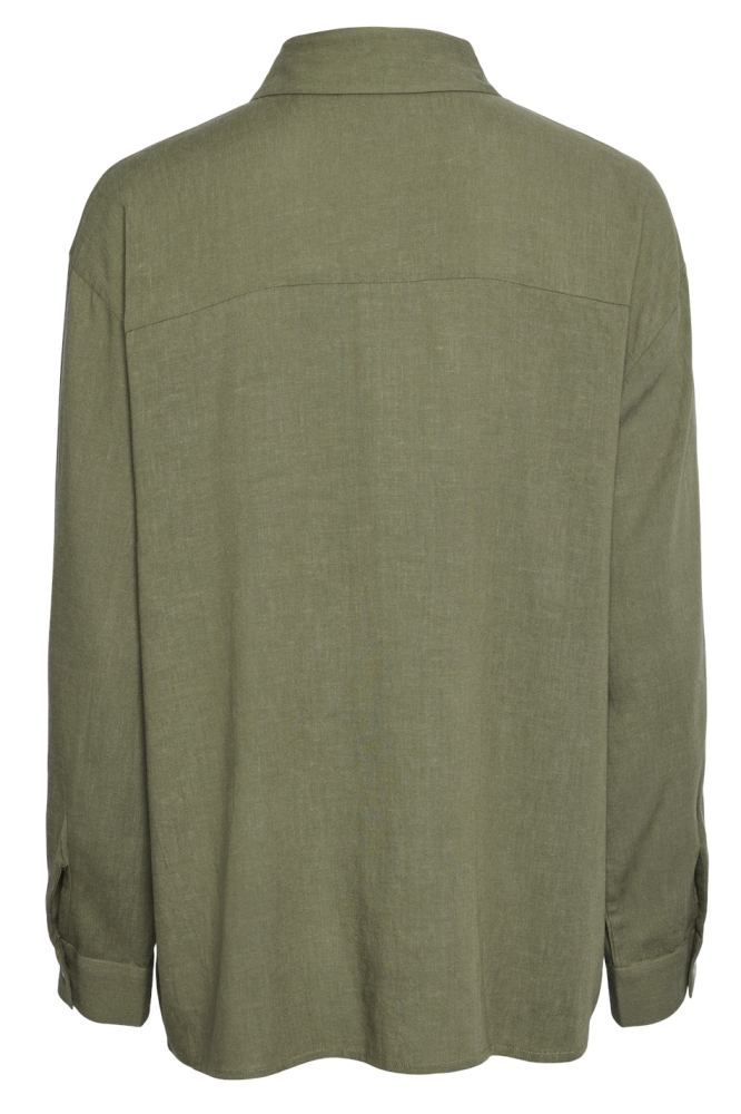 Pieces groene dames blouse | Achteraanzicht