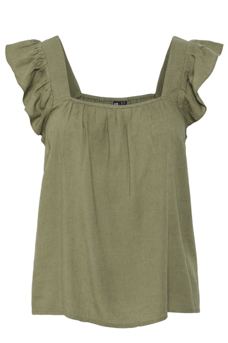 Pieces groene dames top | Vooraanzicht