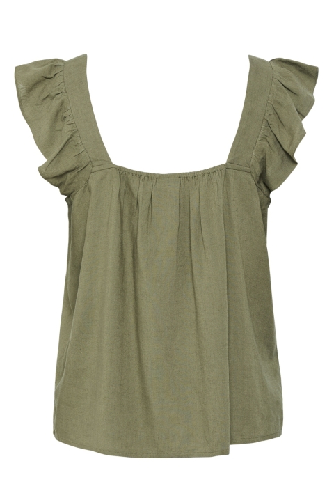 Pieces groene dames top | Achteraanzicht