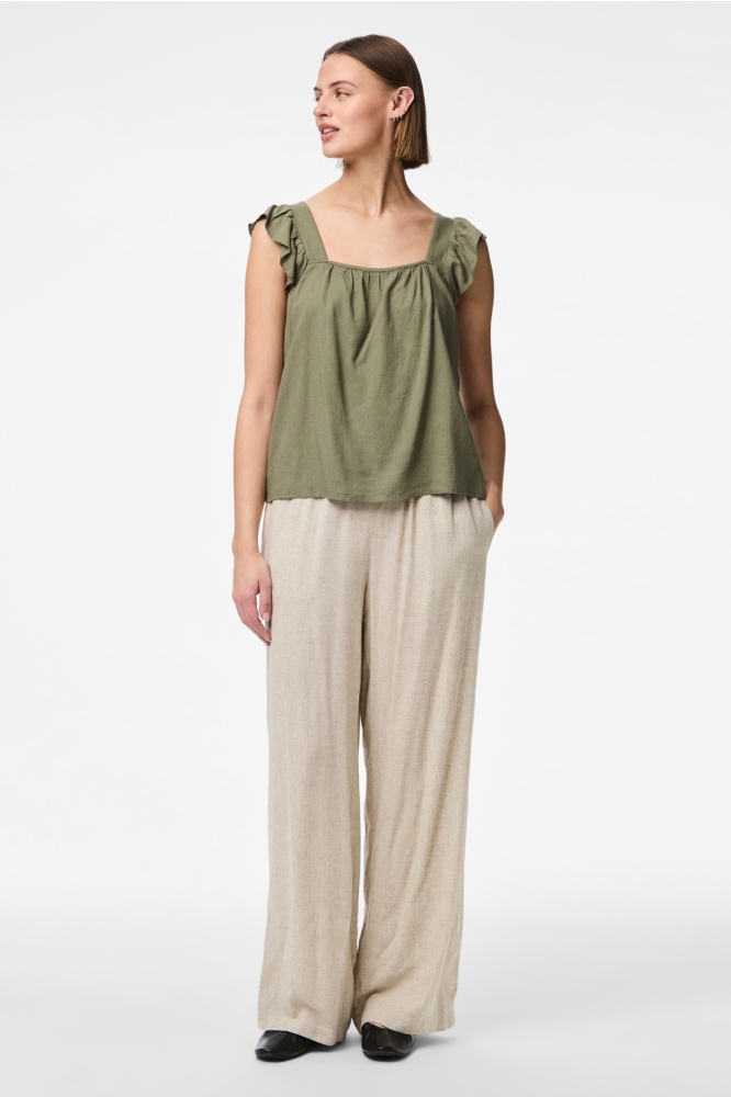 Pieces groene dames top |