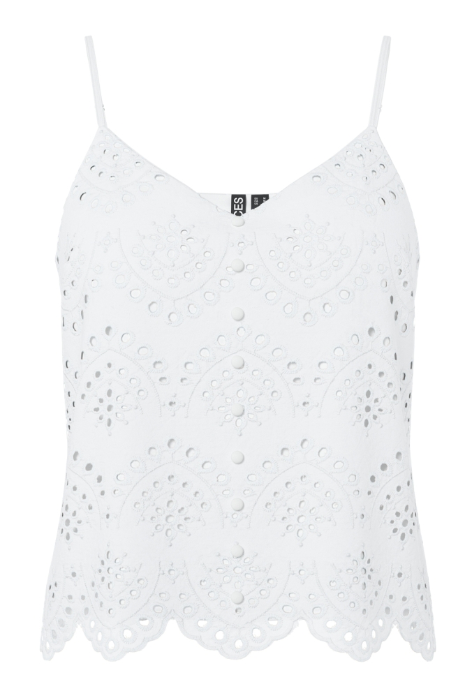 Pieces witte dames top | Vooraanzicht