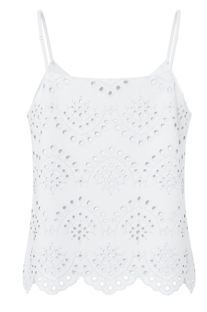 Pieces witte dames top | Achteraanzicht