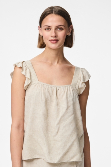 Pieces Top PCPIA SL TOP WVN NOOS 17154740 BIRCH/MELANGE