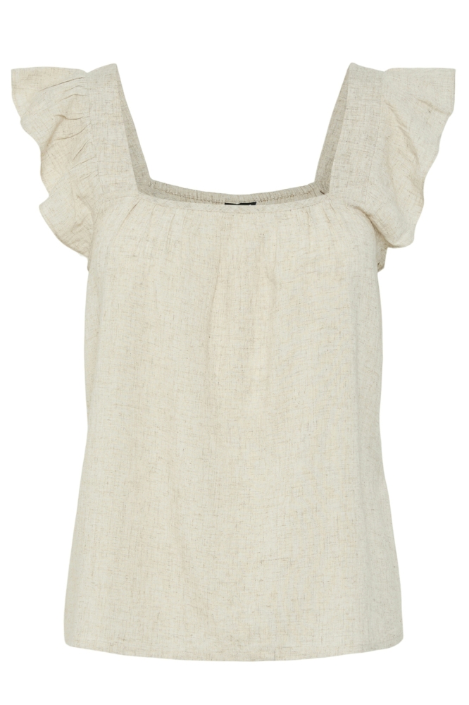 Pieces beige dames top | Vooraanzicht