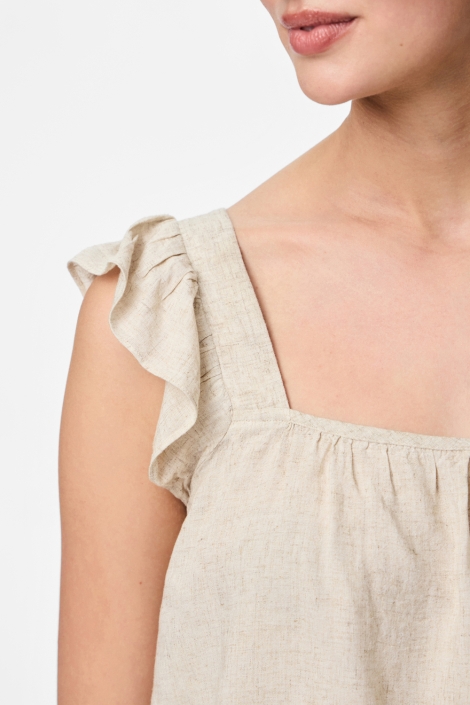 Pieces beige dames top | Close up