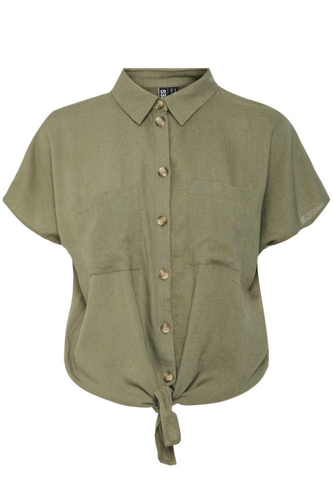 Pieces groene dames blouse | Vooraanzicht