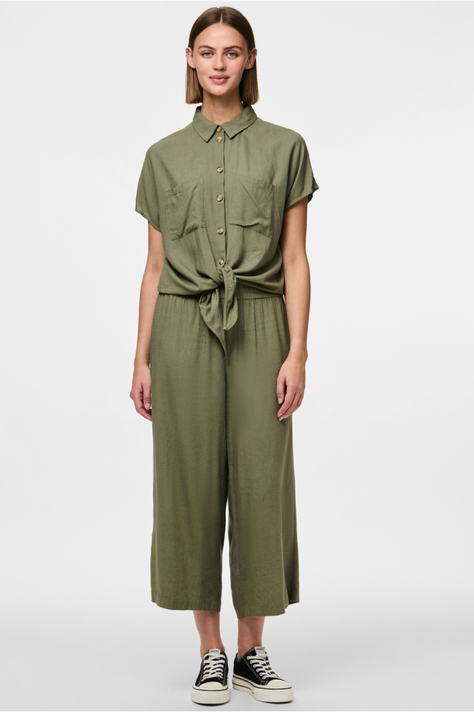 Pieces groene dames blouse | Vooraanzicht