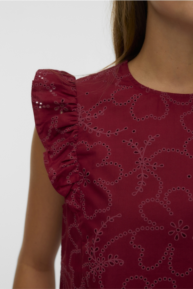 Vero Moda bordeaux dames top | Close up