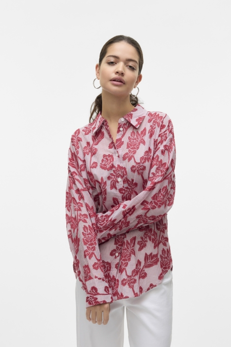 Vero Moda roze dames blouse | Model vooraanzicht