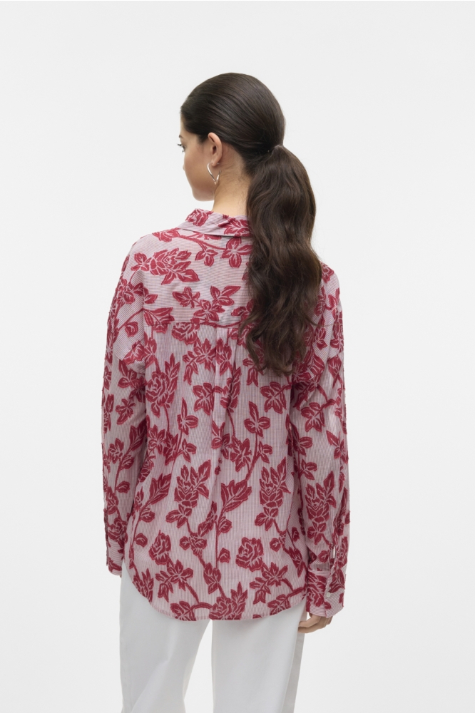 Vero Moda roze dames blouse | Model achteraanzicht